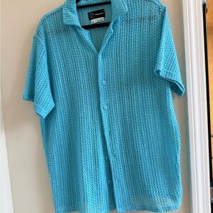 Original Use Turquoise Knit Casual Shirt